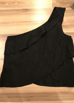 Праздничная блуза асимметричный топ на одно плечо zara 40/l2 фото