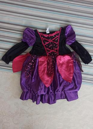 Платье карнавальное ночь карнавальный маскарадный костюм на хеллоуин хелловин волшебница фея