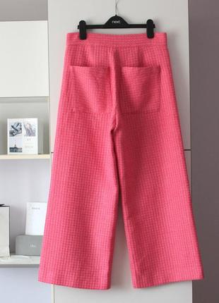 Розовые твидовые брюки кюлоты от zara10 фото