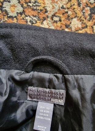 Фирменная шерстяная куртка пальто бушлат h&amp;m,размер м.8 фото