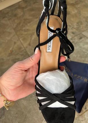Босоніжки aquazzura чорні замшеві на підборі торг3 фото