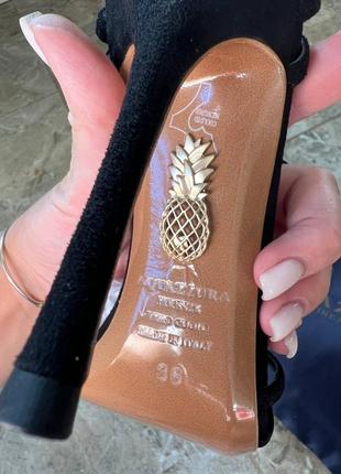Босоніжки aquazzura чорні замшеві на підборі торг4 фото