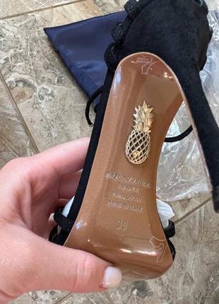 Босоніжки aquazzura чорні замшеві на підборі торг8 фото