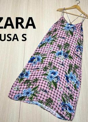 Платье zara платье zara цветочный принт6 фото