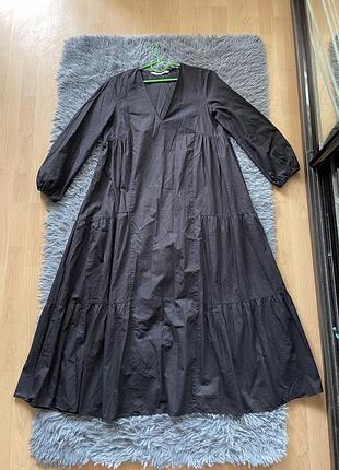 Хлопковое миди платье zara