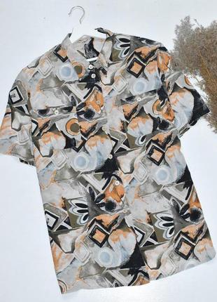 Peter hahn винтажная эксклюзивная блуза с абстрактным принтом