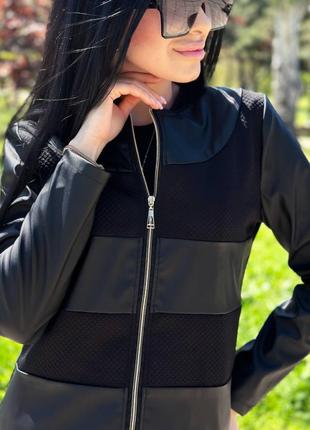 Жіноча легка шкіряна куртка "nika
"3 фото
