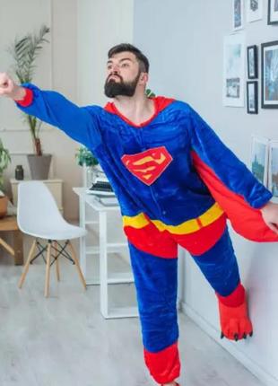Мужской кигуруми, пижама, костюм супермен, xl1 фото