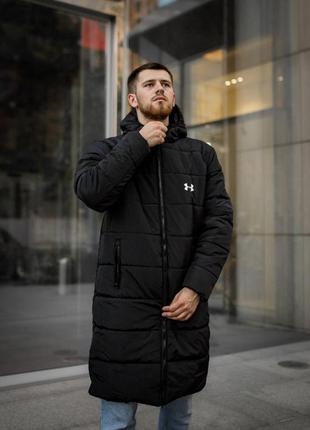 Парка мужская зимняя under armour удлиненная до -30*с черная | куртка теплая длинная андер армор3 фото
