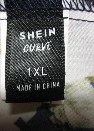 Приталенное платье xl шейн shein большой размер короткое со скошенными краями с цветочным принтом3 фото
