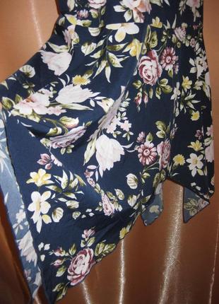 Приталенное платье xl шейн shein большой размер короткое со скошенными краями с цветочным принтом2 фото