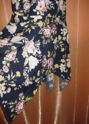 Приталенное платье xl шейн shein большой размер короткое со скошенными краями с цветочным принтом9 фото