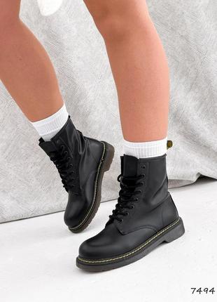 Черные с желтым кожаные демисезонные деми осенние ботинки на шнурках шнуровке осень8 фото
