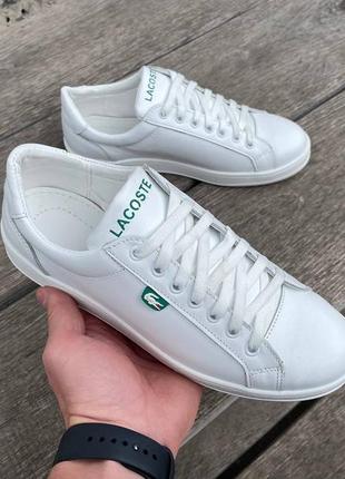 Мужские кожаные кеды lacoste3 фото