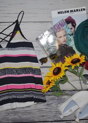 10/м яскрава фірмова жіноча майка маєчка топ в білизняному стилі смужка river island