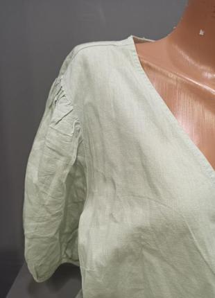 Блуза льон, на запах.6 фото