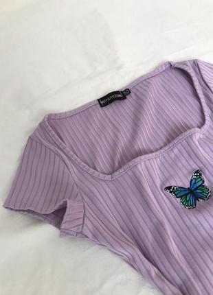 Милое фиолетовое платье с бабочкой4 фото