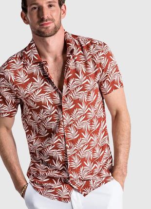 !!!распродажа!!!мужская рубашка гавайка с принтом 100%хлопок