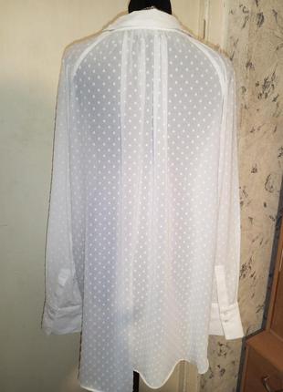 Чудова,біла,легка блузка з кишенями та подовженою спинкою,оверсайз,zara3 фото