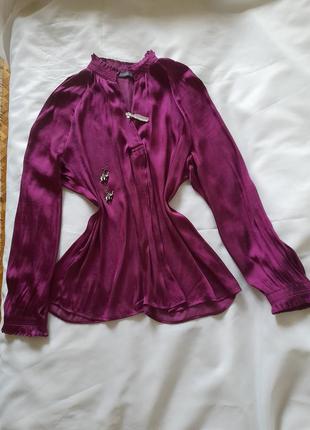 Сорочка- блуза темно- бузкового кольору від m&s..1 фото