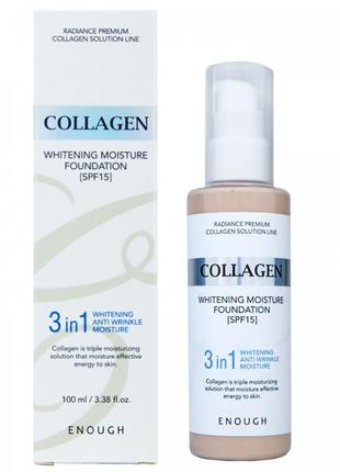 Тональний крем від enough 3in1 collagen whitening moisture foundation  з колагеном номер 212 фото