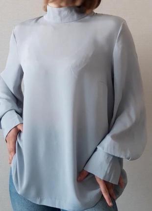 Небесная блуза с длинным манжетом
