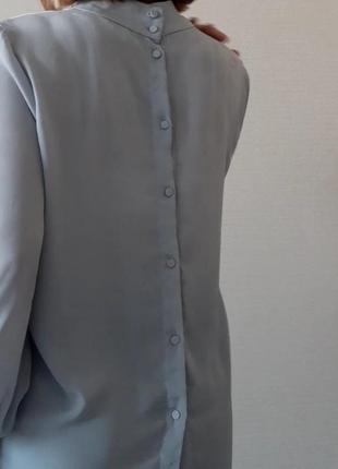 Небесная блуза с длинным манжетом4 фото