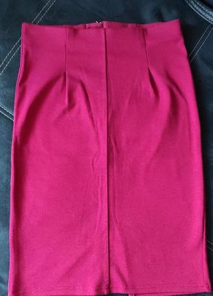 Офисная юбка юбка карандаш фуксия розовая