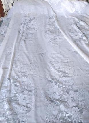 Красивая белая тюль штора ширина 194см длина 222см