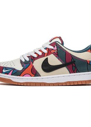 Кроссовки в стиле nike sb dunk low parra мужские кожаные премиум кроссовки качественные цветные необычные эффектные