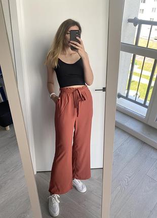Штаны брюки прямые коралловые