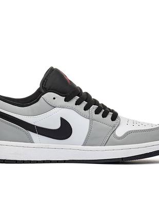 Кроссовки в стиле nike jordan 1 retro low grey мужские классические премиум кроссовки джордан качественные низкие кожаные3 фото