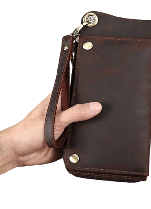 Шкіраний клатч гаманець портмоне - чоловічий гаманець - шкіра!4 фото