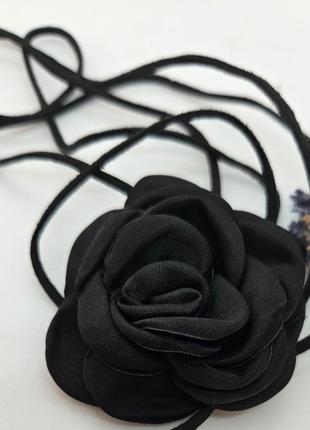 Чокер на шею цветок со шнуровкой3 фото