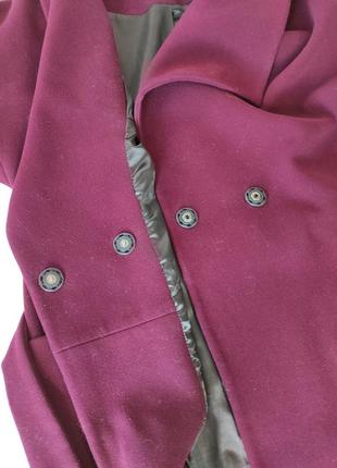Пальто бордовое осень длинное весна женское женское размер м4 фото