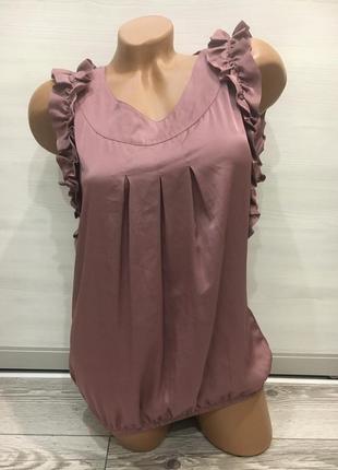 Лиловая шелковая блузка