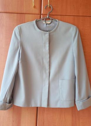Женский голубой жакет, пиджак на кнопках marks &amp; spencer.3 фото