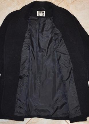 Черное демисезонное пальто с карманами city edition турция pure new wool шерсть этикетка7 фото