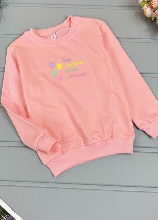 Світшот сердечки рожевий для дівчинки