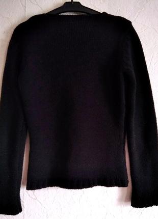 Пуловер женский черный с вышивкой, 40 -42 размер..3 фото