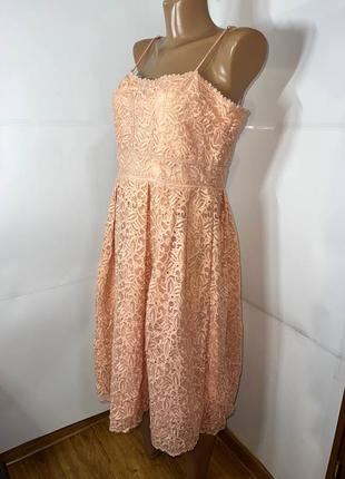 Платье женское гипюровое персиковое boohoo, m (48)3 фото