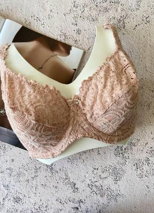 80f бюстгальтер lanny mode на чашку f для груди большого размера пудра