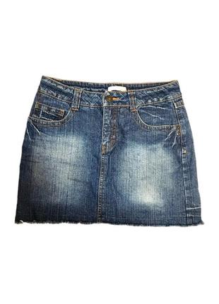 Винтажная джинсовой мини юбка y2k