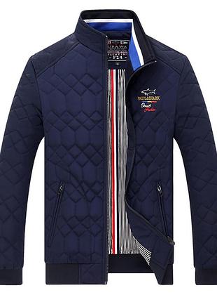 Брендова темно-синя стьобана чоловіча курточка.