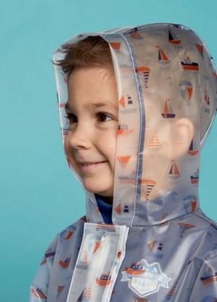 Куртка-дождевик прозрачная для мальчика lupilu темно-синий3 фото