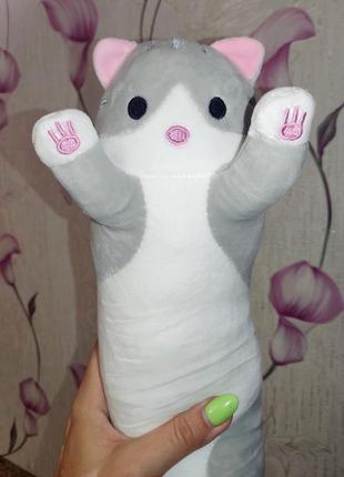 Кіт батон, подушка антистрес, іграшка м'яка, 50 см2 фото