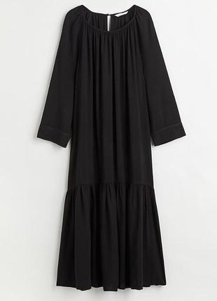 Черное длинное платье h&m