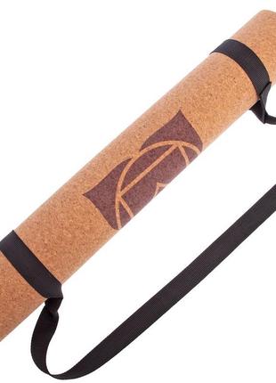 Коврик для йоги пробковый каучуковый