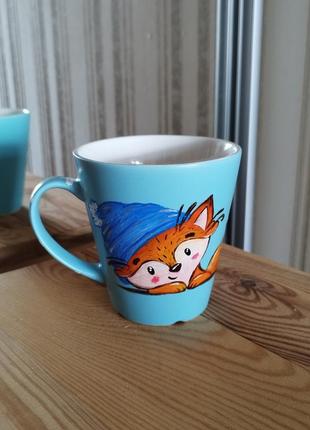 Чашка с рисунком лисичка