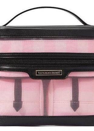 Косметичка 4-in-1 victoria's secret train case (сітка) рожева